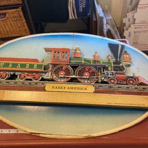 Seagram's 7 whiskey cardboard stand up train sign
